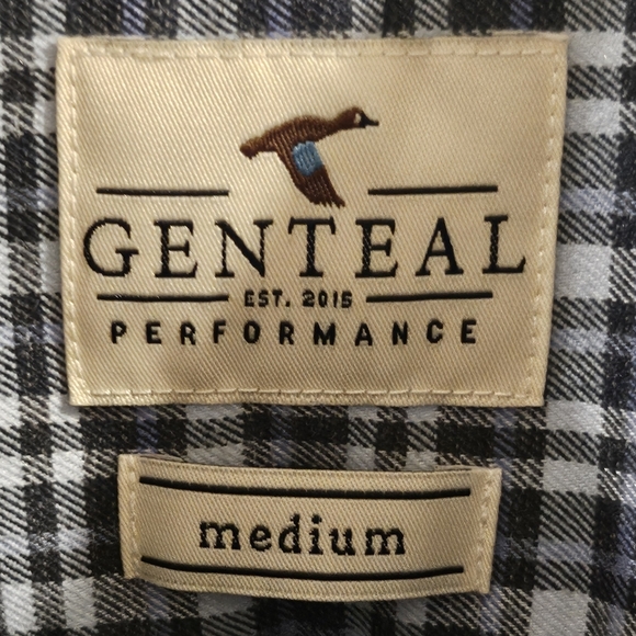 GENTEAL Performance Button-Up Plaid Shirt - Blue & Grey - Size Medium - Picture 3 of 8